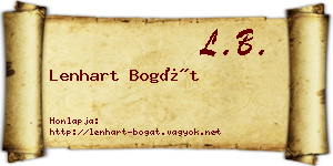 Lenhart Bogát névjegykártya